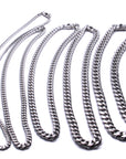 Plain Cuban link chain - White Gold