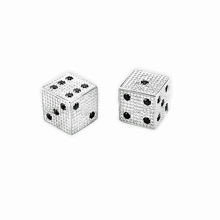 Silver Diamond Dice in White