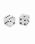 Silver Diamond Dice in White