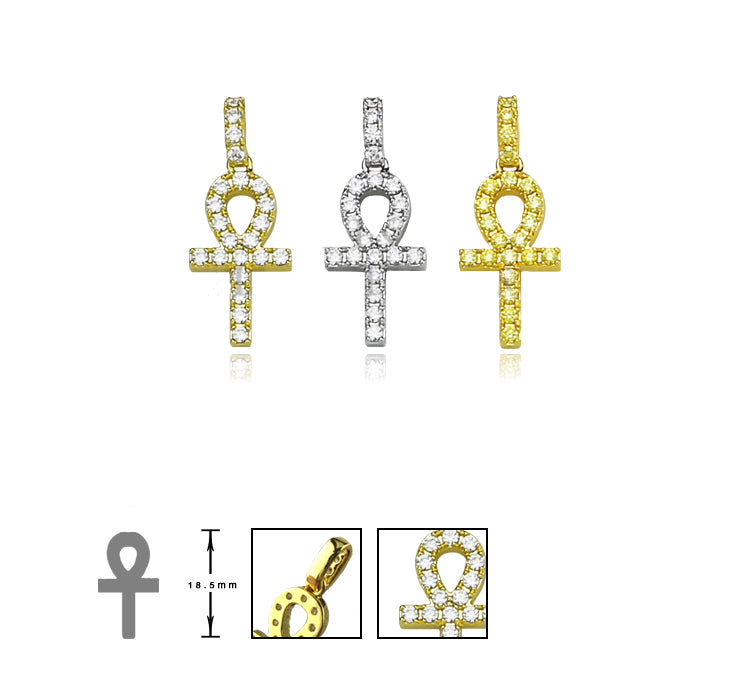 affordable hip hop jewelry nano ankh pendant in diamond necklace chain