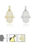 Hamsa hand fully iced pendant necklace fatima ifandco diamond