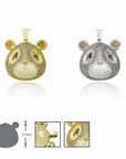 Kanye West college dropout bear pendant with Rope chain necklace in Gold