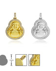 Micro Laughing Buddha necklace in diamond