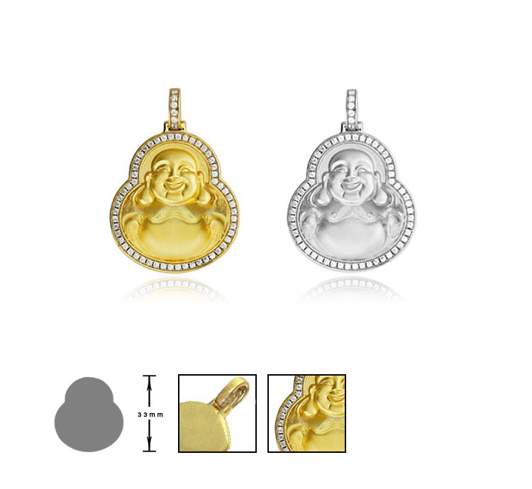 micro laughing buddha pendant necklace chain