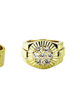 Gold Presidential Ring with 7 round diamonds