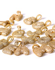 Custom Bubble Letters Initial 14k Gold Finish A-Z Alphabet Full Iced Out