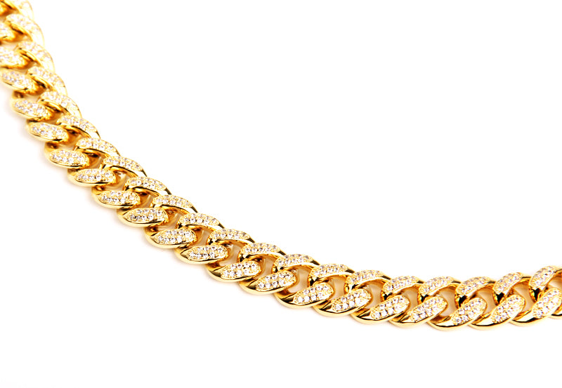 Cuban link chain 13mm fully iced with custom clasp ifandco icebox