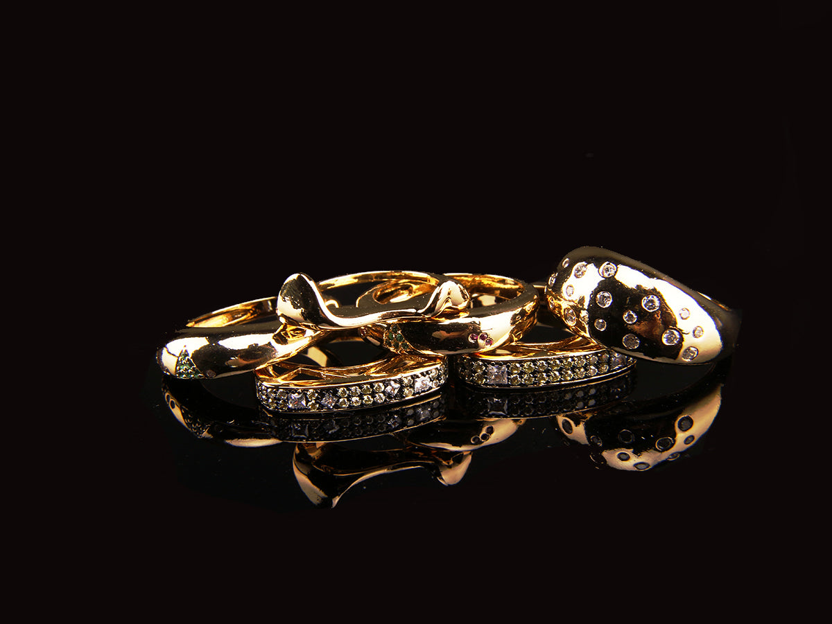 hamburger ring as seen on Nigo in multicolored vvs diamond ifandco 