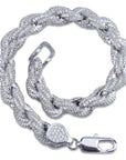 Iced Out Rope link Bracelet 8mm