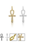 micro ankh pendant necklace chain gold