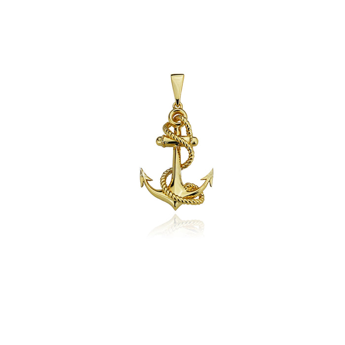Yellow Gold Anchor Pendant 