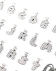 Custom Bubble Letters Initial White Gold Finish A-Z Alphabet Full Iced Out 14k