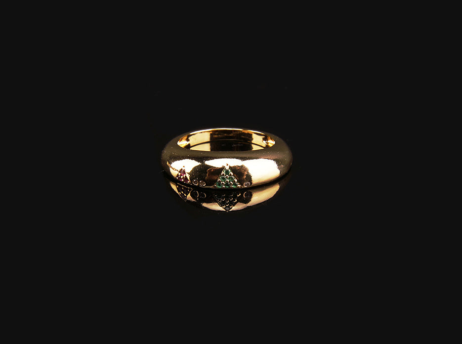 hamburger ring as seen on Nigo in multicolored vvs diamond ifandco 