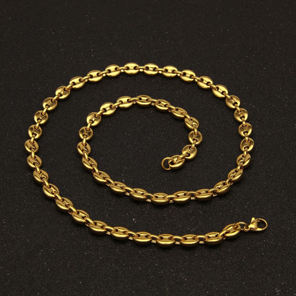 plain solid gucci link 8mm necklace chain bracelet white gold yellow gold affordable hip hop jewelry shopgld