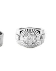 Silver Presidential Ring with 7 round diamonds
