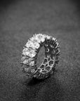 2 Row Eternity Ring 18k Gold fully iced out ring diamond eternity affordable high end ring jewelry