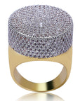 iced out ring diamond micro pave vvs yellow gold affordable hip hop jewelry