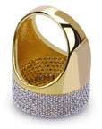 iced out ring diamond micro pave vvs yellow gold affordable hip hop jewelry