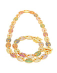 Iced out gucci link single row 13mm necklace/bracelet chain multicolored