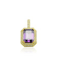 gemstone amethyst pendant silver gem necklace chain
