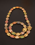 Iced out gucci link single row 13mm necklace/bracelet chain multicolored
