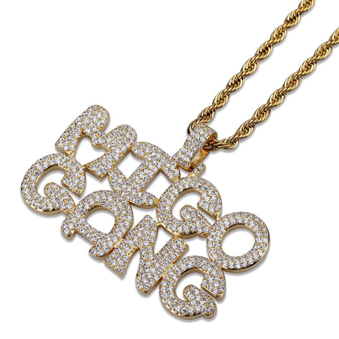 Migo yung rich nation migo gang logo pendant necklace chain vvs diamond offset quavo takeoff ifandco custom jewelry