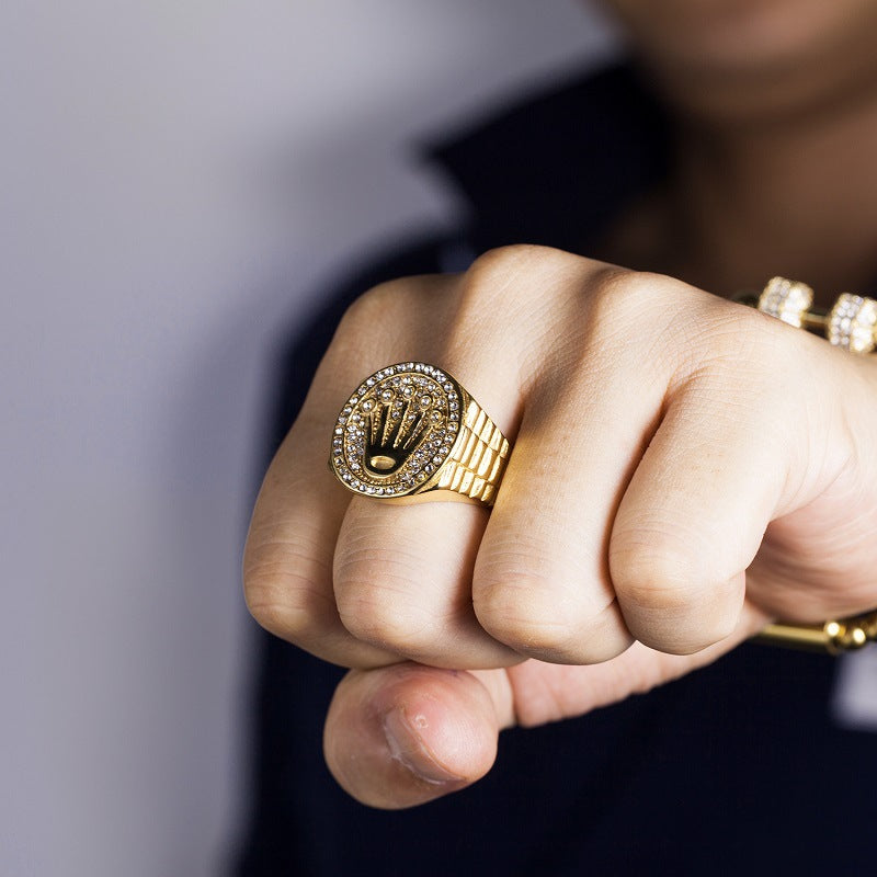 Rolex crown ring fully iced diamond presidential diamond ifandco shopgld