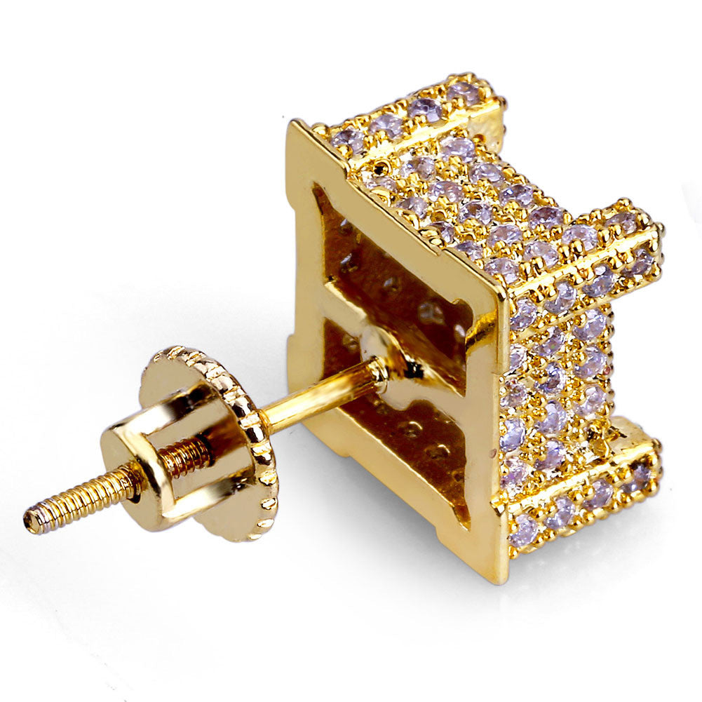 affordable hip hop jewelry bling diamond vvs micro pave earrings