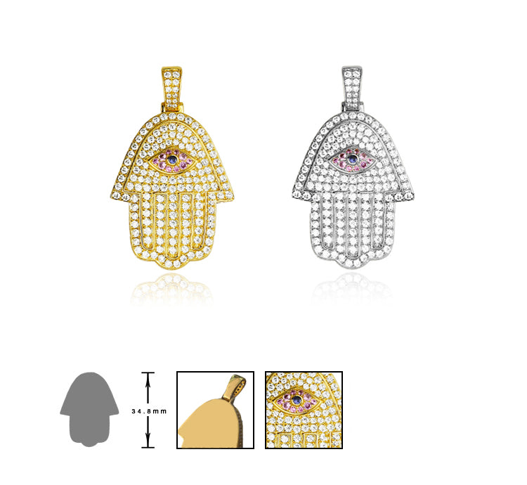 Hamsa pendant &amp; necklace free matching chain included ifandco