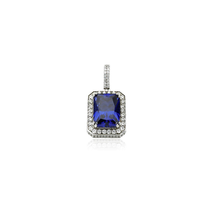 affordable hip hop jewelry gemstone sapphire pendant necklace chain