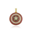 Captain America shield pendant necklace chain ifandco diamond
