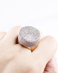 iced out ring diamond micro pave vvs yellow gold affordable hip hop jewelry