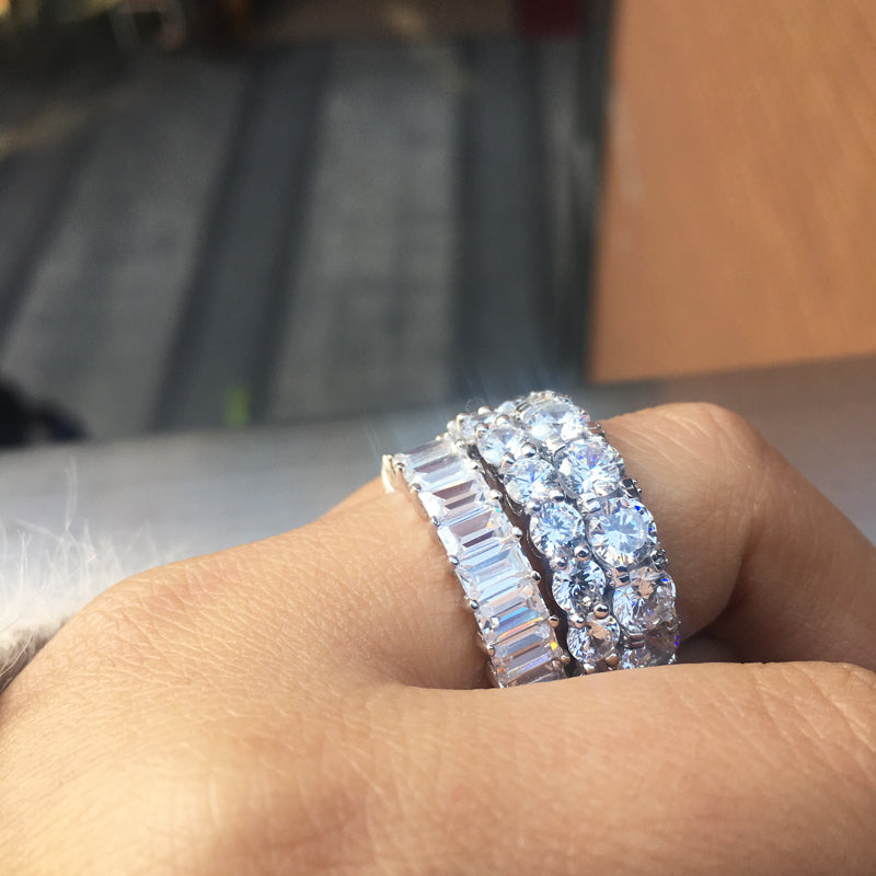Emerald Cut vvs diamond Eternity Ring custom made ifandco