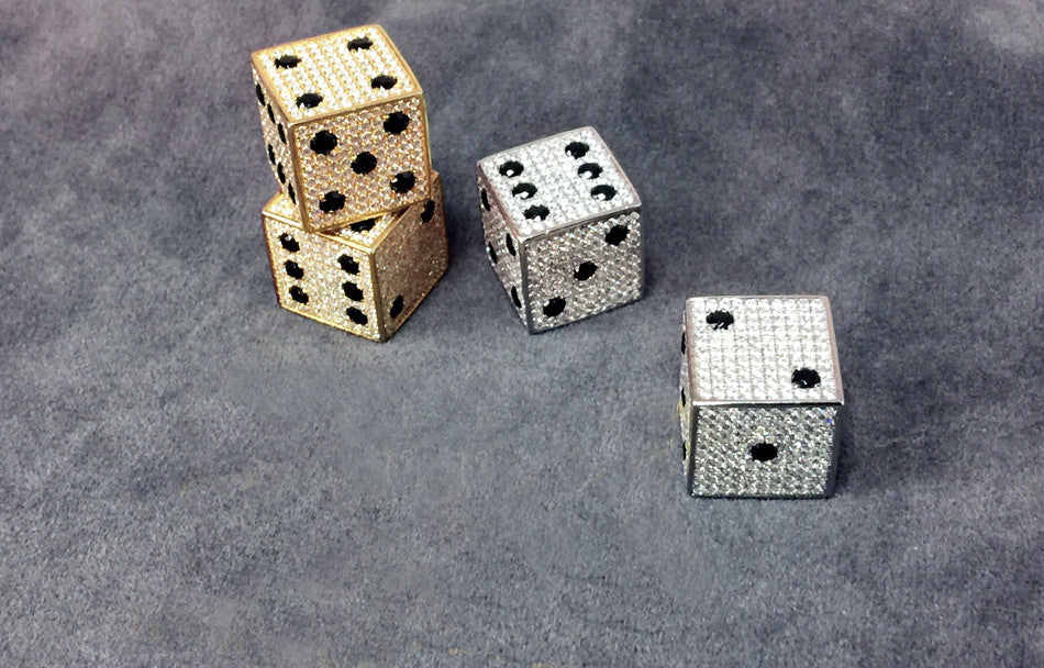 Silver Diamond Dice in White