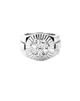 Silver Presidential Ring with 7 round diamonds