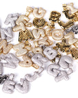 Custom Bubble Letters Initial White Gold Finish A-Z Alphabet Full Iced Out 14k