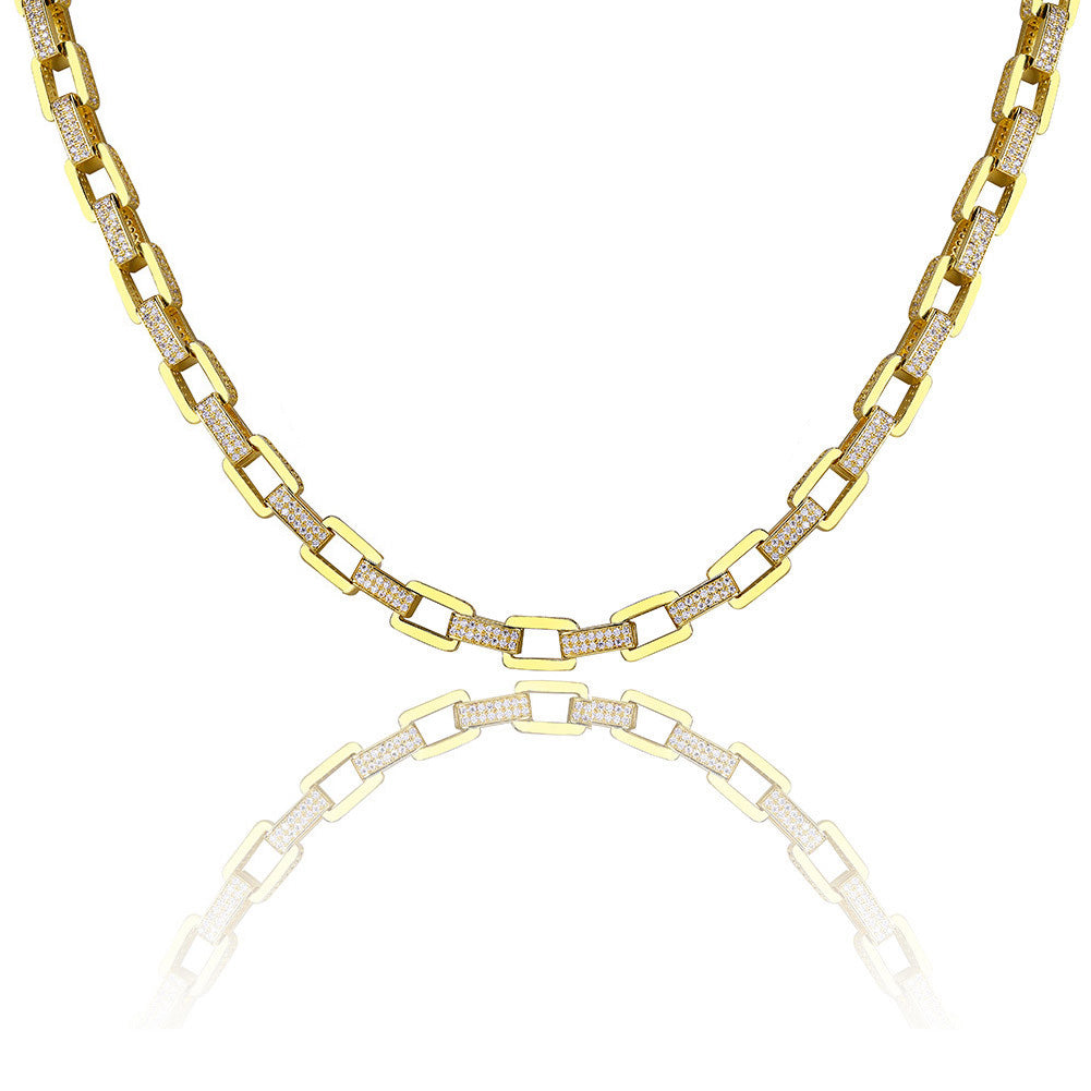 hermes link drake diamond necklace chain iced out shopgld