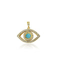 Evil eye pendant necklace chain Gold