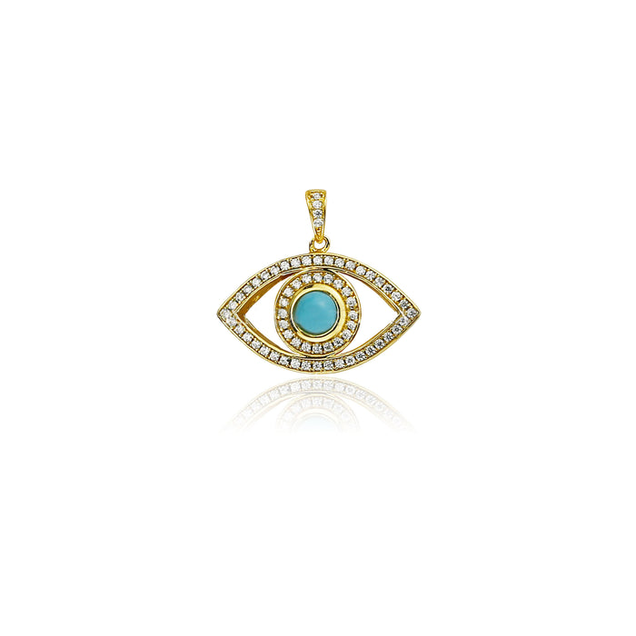 Evil eye pendant necklace chain Gold