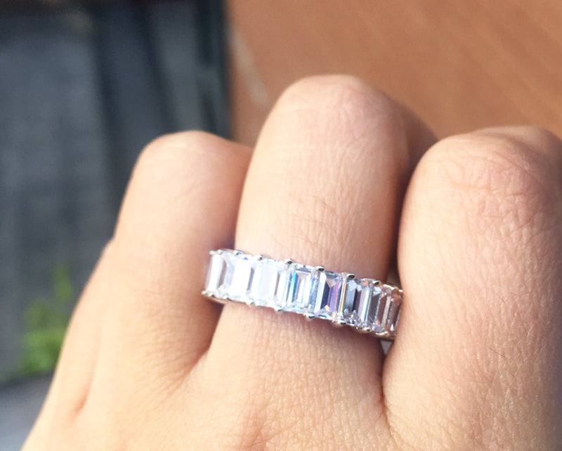 Emerald Cut vvs diamond Eternity Ring custom made ifandco