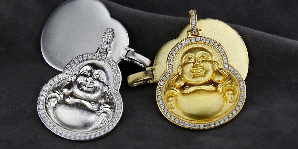 Nano laughing buddha pendant necklace 