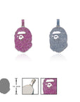 bape necklace pendant with free chain in pink