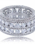 Round stone Majestic Ring fully iced out ring diamond eternity affordable high end ring jewelry