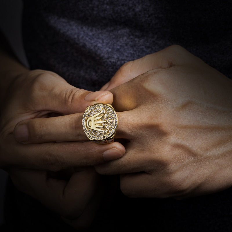 Rolex crown ring fully iced diamond presidential diamond ifandco shopgld