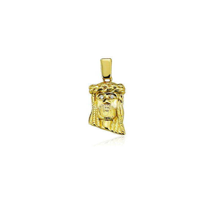 micro nano pico jesus piece diamond eyes pendant necklace chain