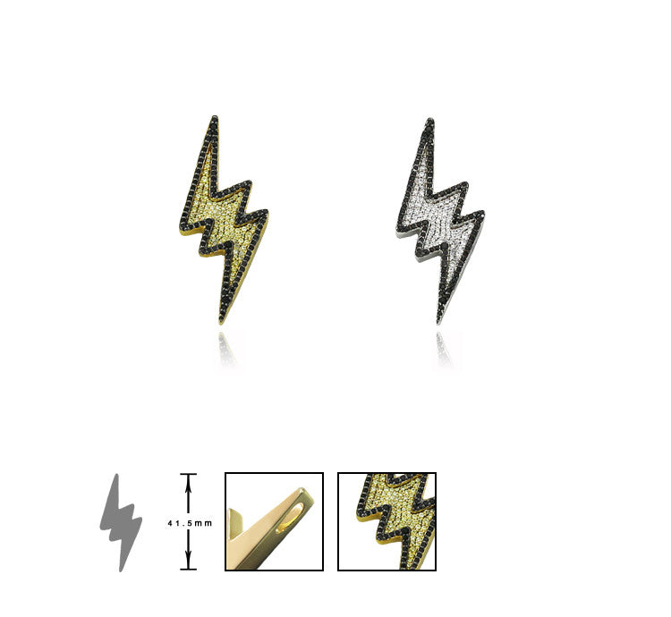 Thunderbolt lightning pendant necklace mario