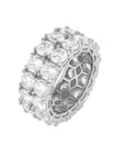 Round stone fully iced out ring diamond eternity affordable high end ring jewelry