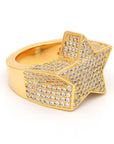 Migos star ring fully iced out 3D White gold SILVER men ring affordable jewelry