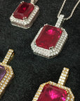 affordable hip hop jewelry gemstone pendant necklace free chain