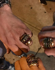 hamburger rings as seen on Nigo in multicolored vvs diamond ifandco 